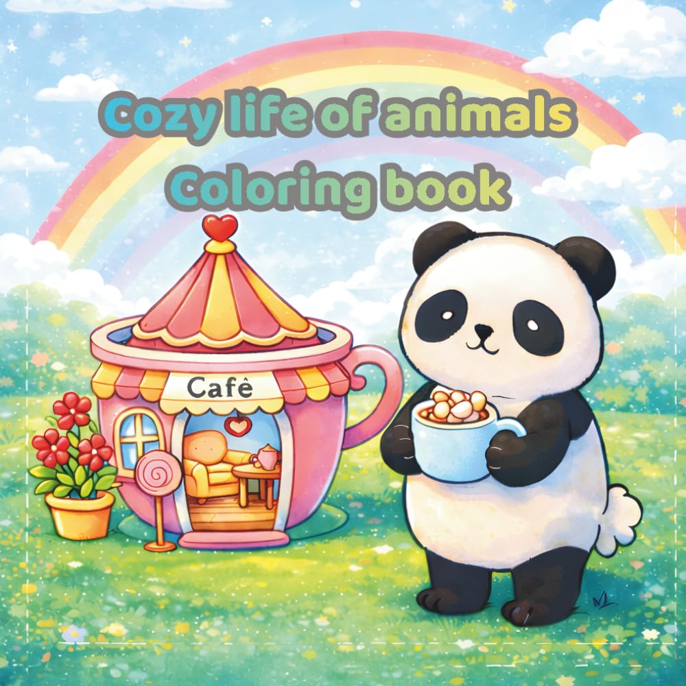 Cozy life of animals Coloring book: Cute Animals Adult Coloring: Cozy Kawaii Stress Relief with Adorable Pets