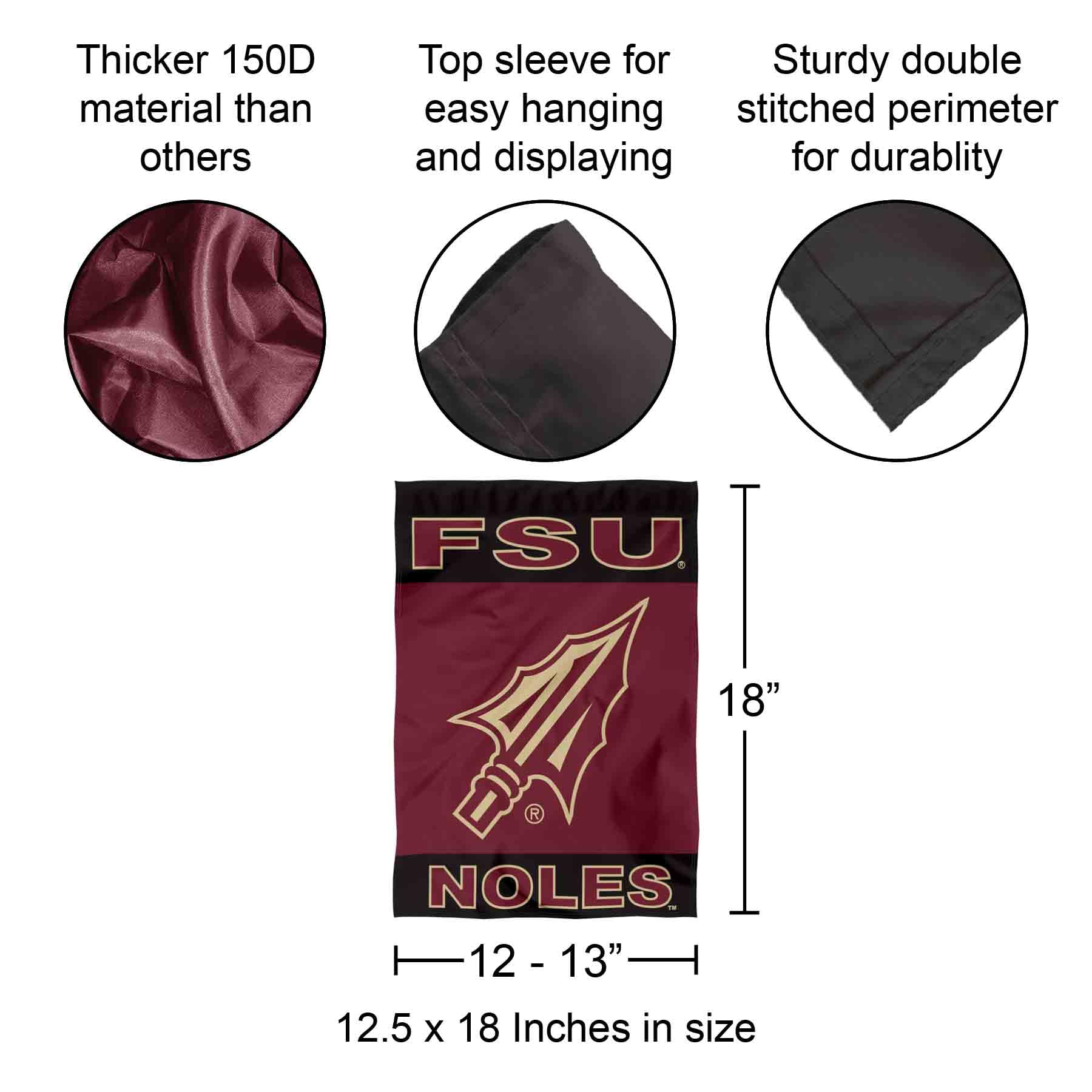 College Flags and Banners Co. Florida State Seminoles Spearhead flaga ogrodowa