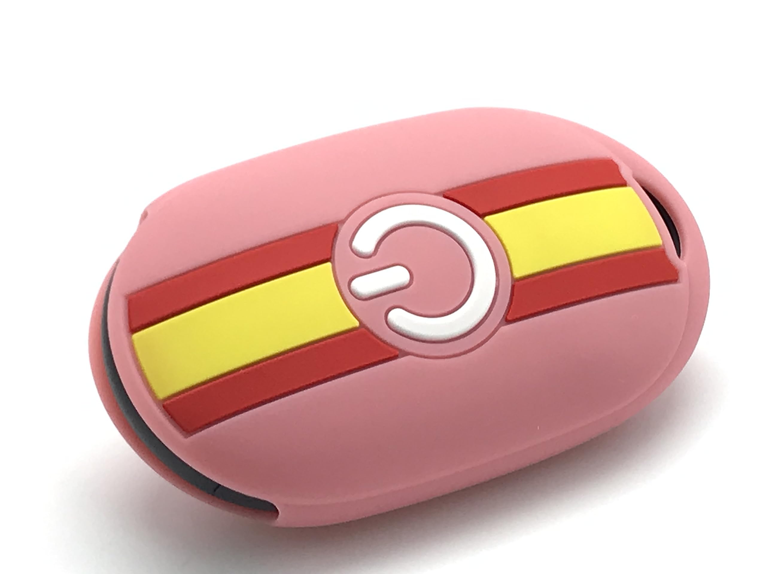 Nordecco Silicone Spain Flag Key Fob Cover Protective Case Compatible With Fiat 500e Electric 2022 2023 and Above (Pink) - Image 2