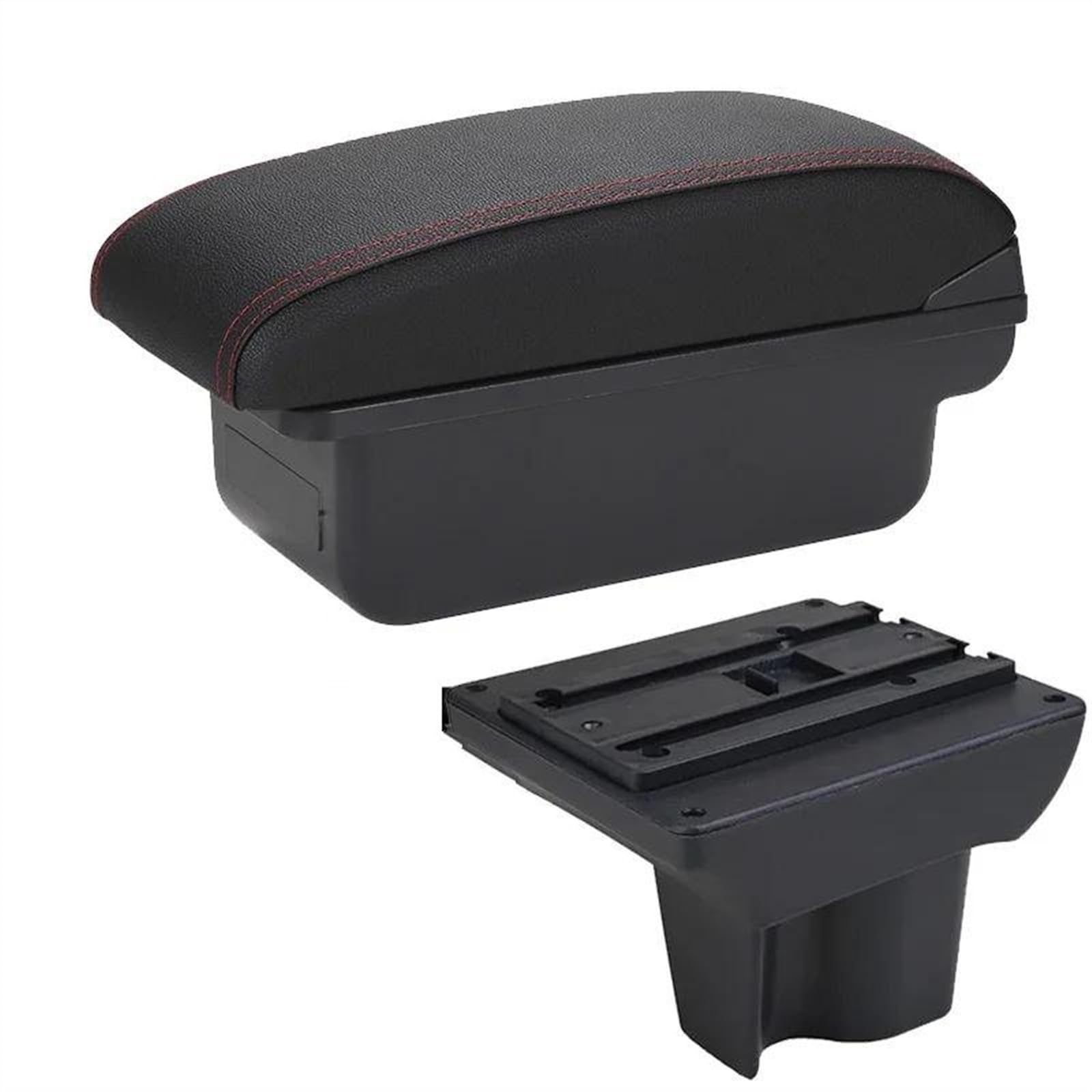 NOHEEU Car Center Console Storage Box Multifunctional Armrest Interior Accessories For Avanza For Rush(C1 Black red NO USB)