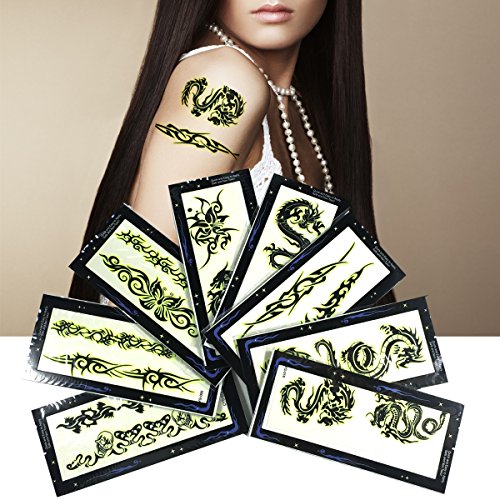 8-Pack 4.7 Inches Sexy Lower Back, Value Plus Temporary Tattoos, Tribal Tattoos Waterproof Removable