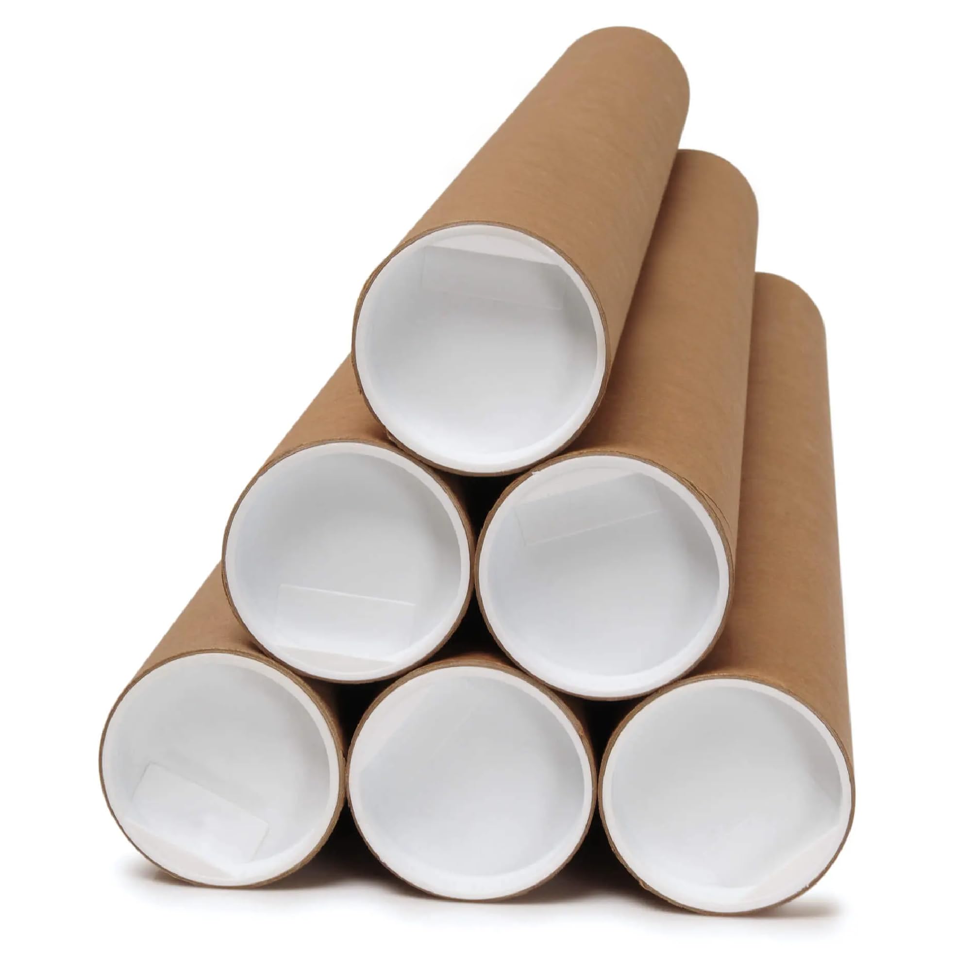 A1 Postal Tubes - Heavy Duty Cardboard with Plastic End Caps - Postal Tubes for Poster, Artworks, Paintings, Documents, Blueprints - Stackable and Tear Resistance (A1 x 10pcs)