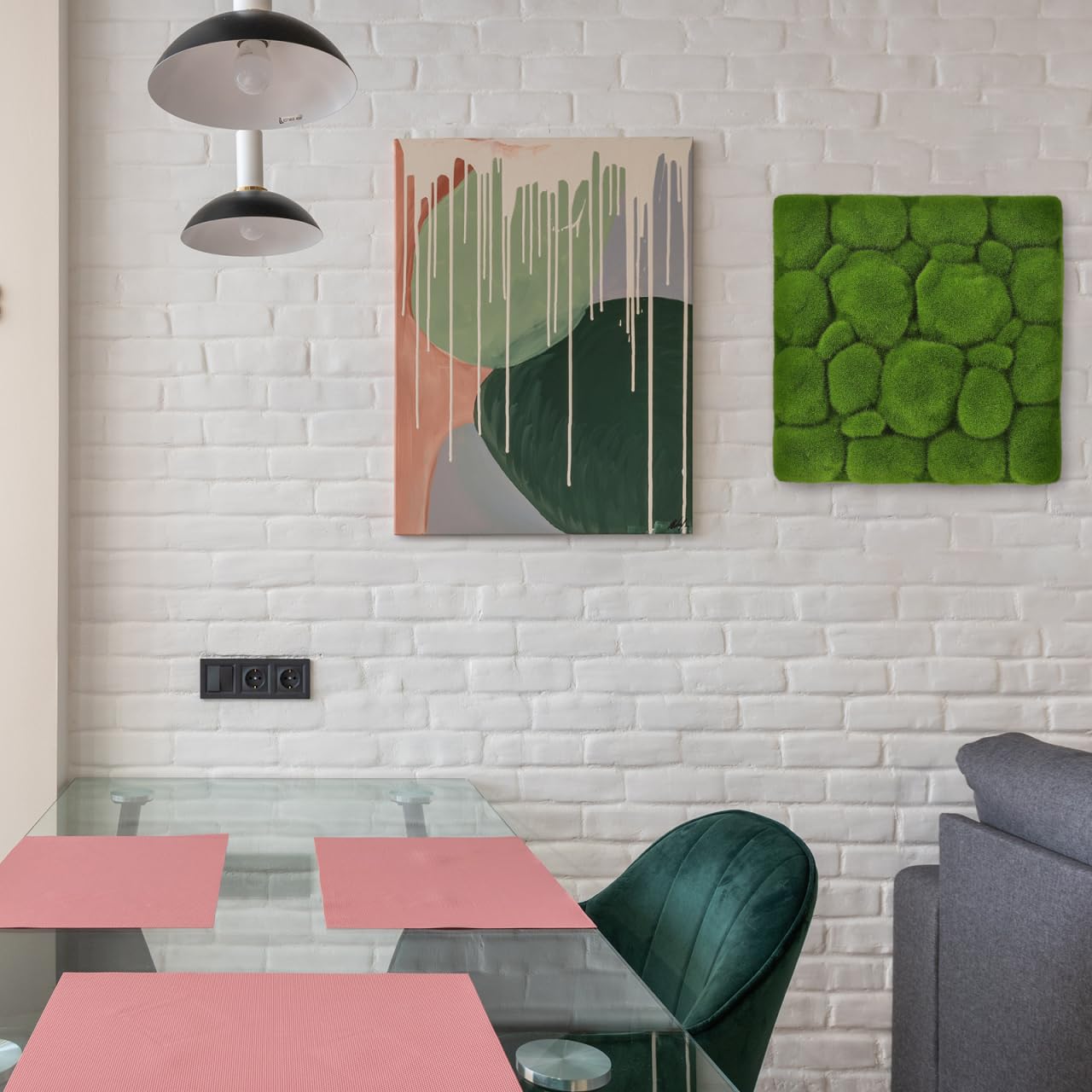 Artibetter 3 Pezzi Pannello Muschio Artificiale 30x30cm, Simulazione Muschio Verde Per Decorazione Parete, Sfondo Muro, Giardino E Casa