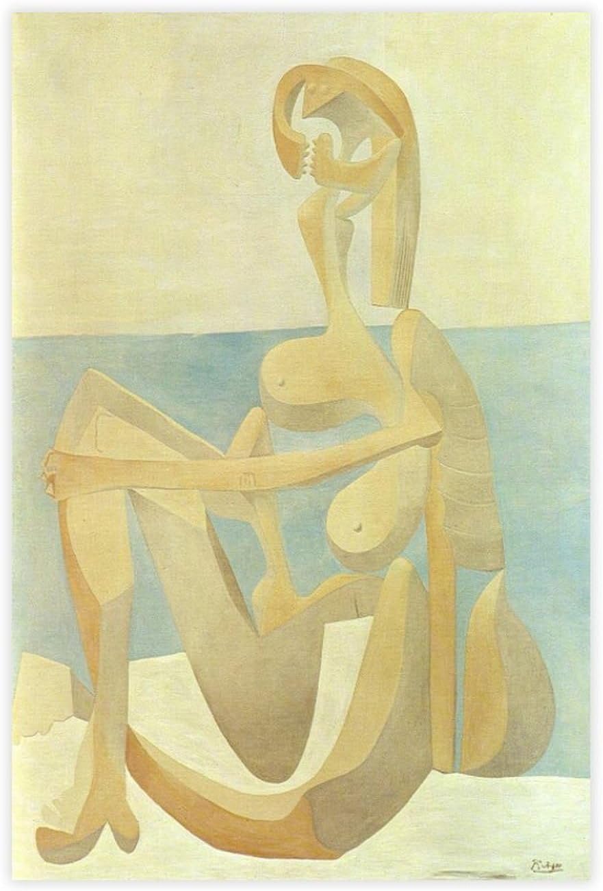 Rikin Liuff Seated Bather by Pablo Canvas Poster Wall Art Home Decor 40x60cm Framele