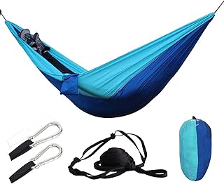 Garden Swing Camping Hammock, Nylon Hammock, Portable Lightweight Parachute Hammock with Tree Straps for Backpacking Camping Travel Beach Garden Outdoor Camping Gear Outdoor Garden Swing