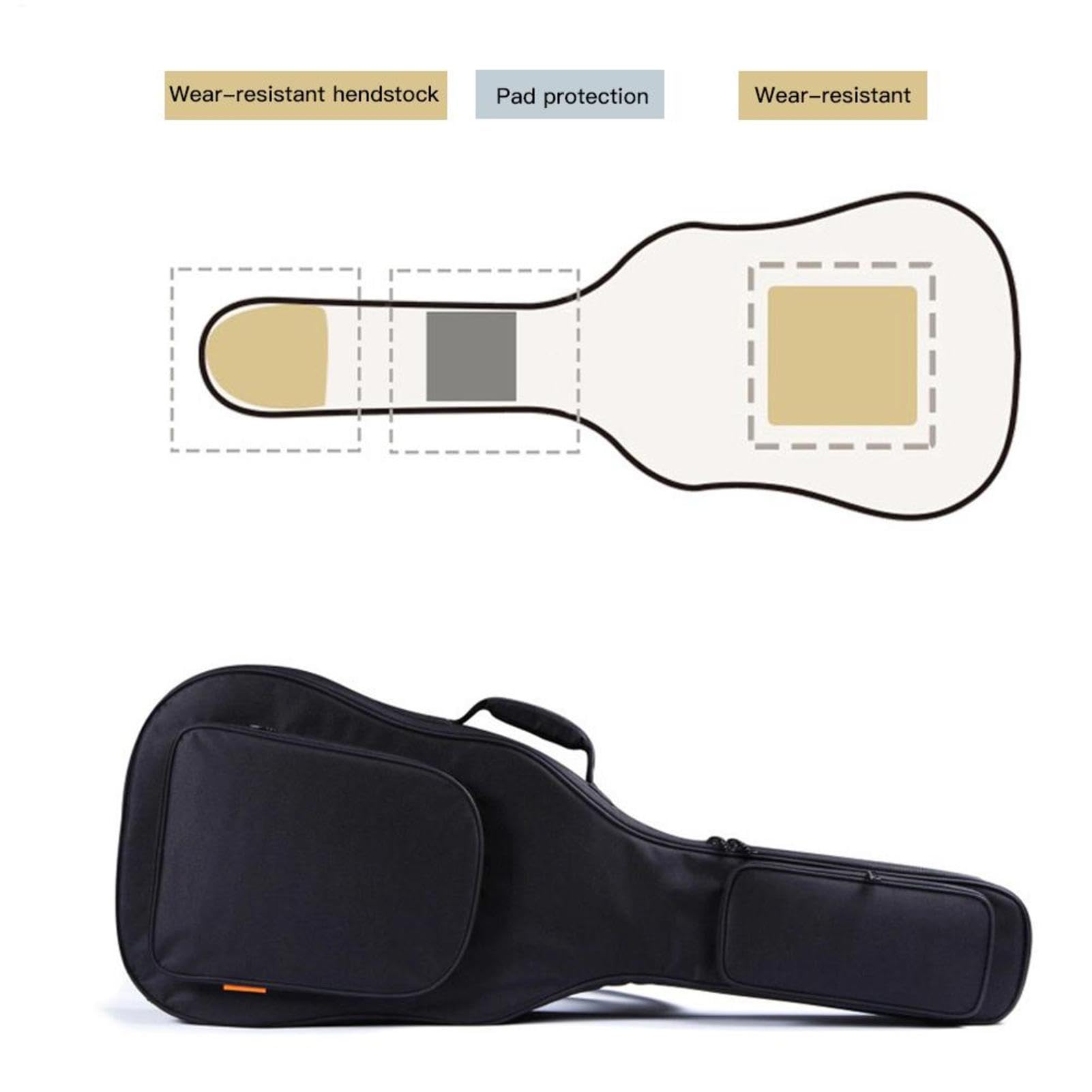 para guitarra acústica de 39 40 41 pulgadas, protectora con acolchado de