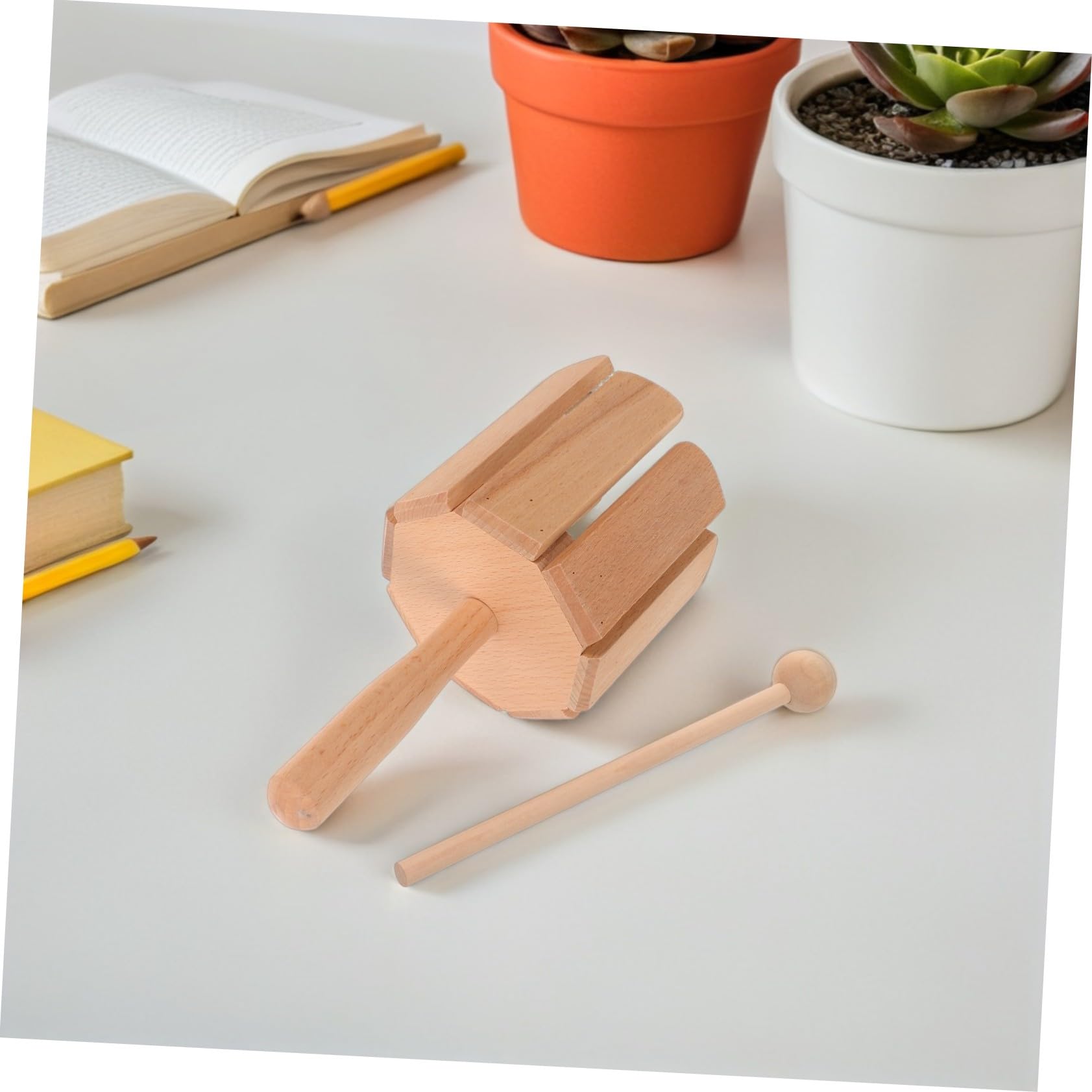 TOYANDONA 2pezzi Strumento Percussione in Legno per Ragazzo Ragazza Ragazza Toni Orff Giocattolo Musicale Educativo con Mazza per Ragazzo in Età Prescolare