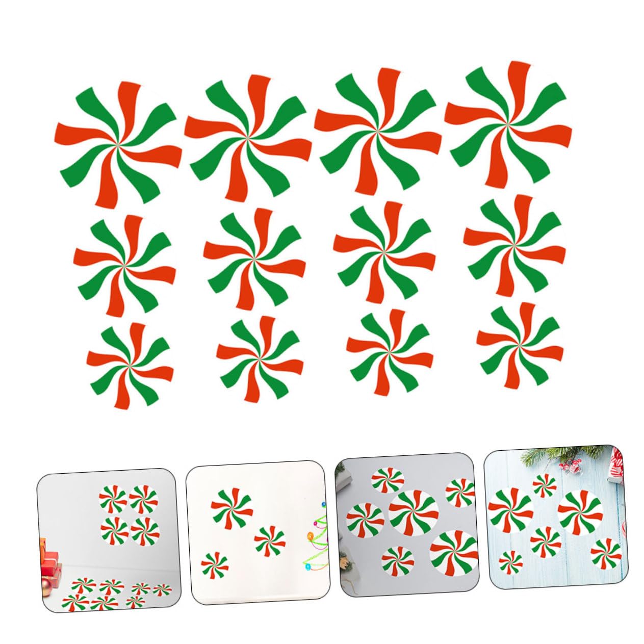 Alipis 48 Pièces Autocollants de bonbons de Noël décalque de mur de fête autocollants de sol décoration fenêtre noel decoration noel vitre etiquette autocollante sticker mural bonbon PVC