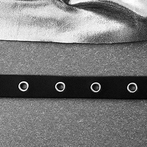 MILAKOO Pu Leather Necklace Gromment Eyelet Choker for Women Men Punk Collar Goth Emo Accessories3