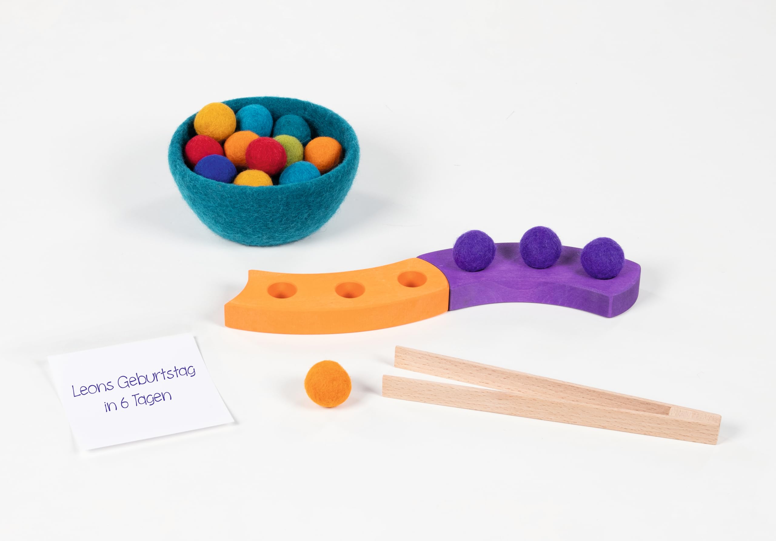goki 58354 - Farbsortierspiel und Adventsspirale - aus hochwertigem Holz und Wollfilz - goki Evolution - Montessori-Spielzeug - Made in Europa