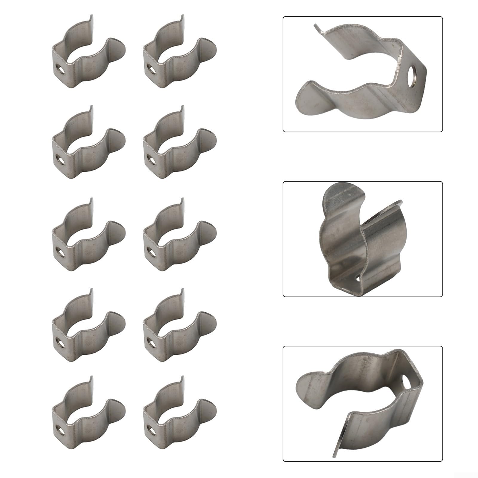 Confezione da 10 clip a molla in acciaio inox (10 mm)