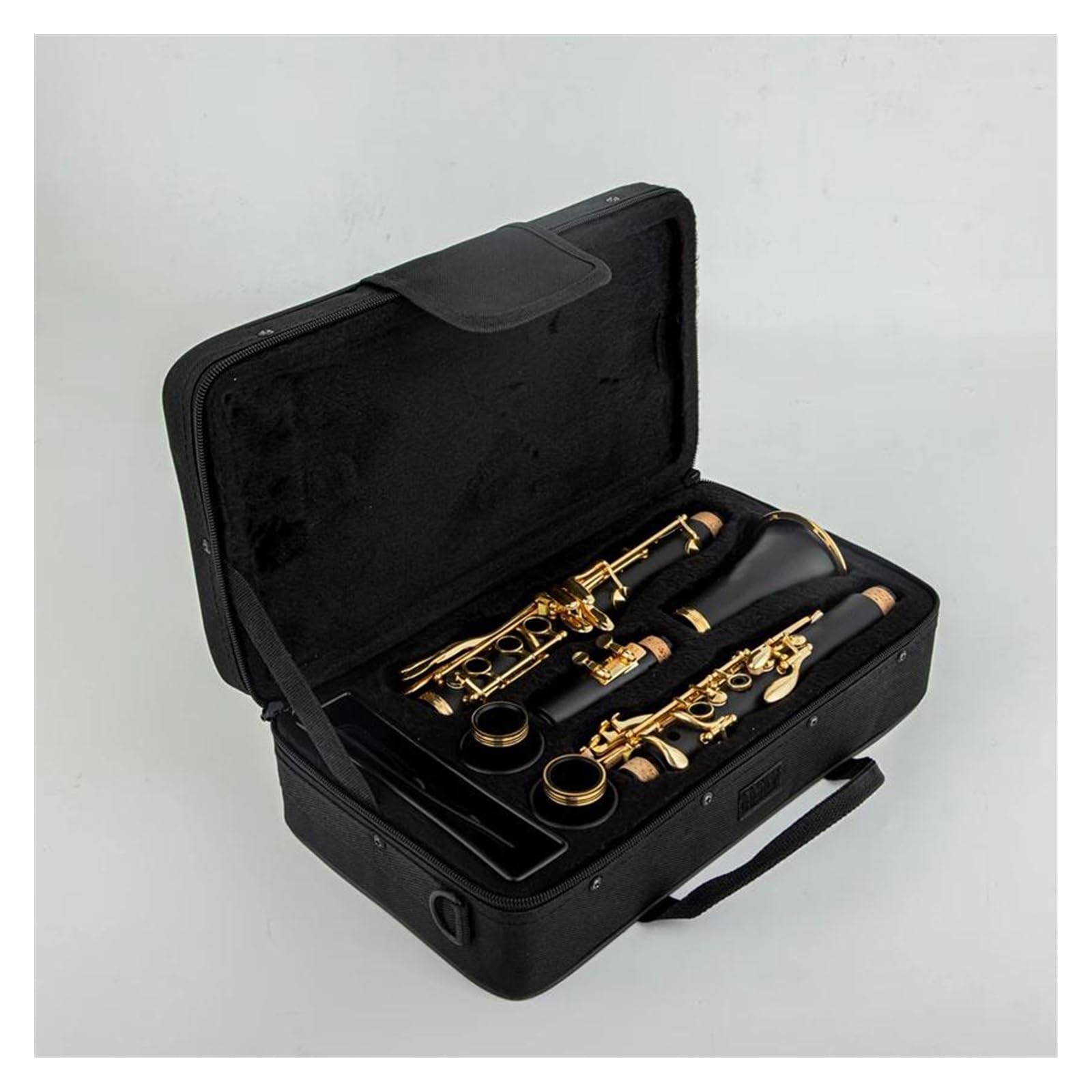 Clarinete Profesional Instrumento De Viento De Madera Para Clarinete Cuerpo De Baquelita Tono Bb Llaves Doradas Con Estuche Y Accesorios