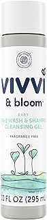 VIVVI & BLOOM Gentle 2-in-1 Baby Wash & Shampoo Cleansing Gel, Leaves Sensitive Skin Feeling Healthy & Moisturized, Fragrance-Free, Formulated Without sulfates, paraben, & Dyes, 10 fl. Oz