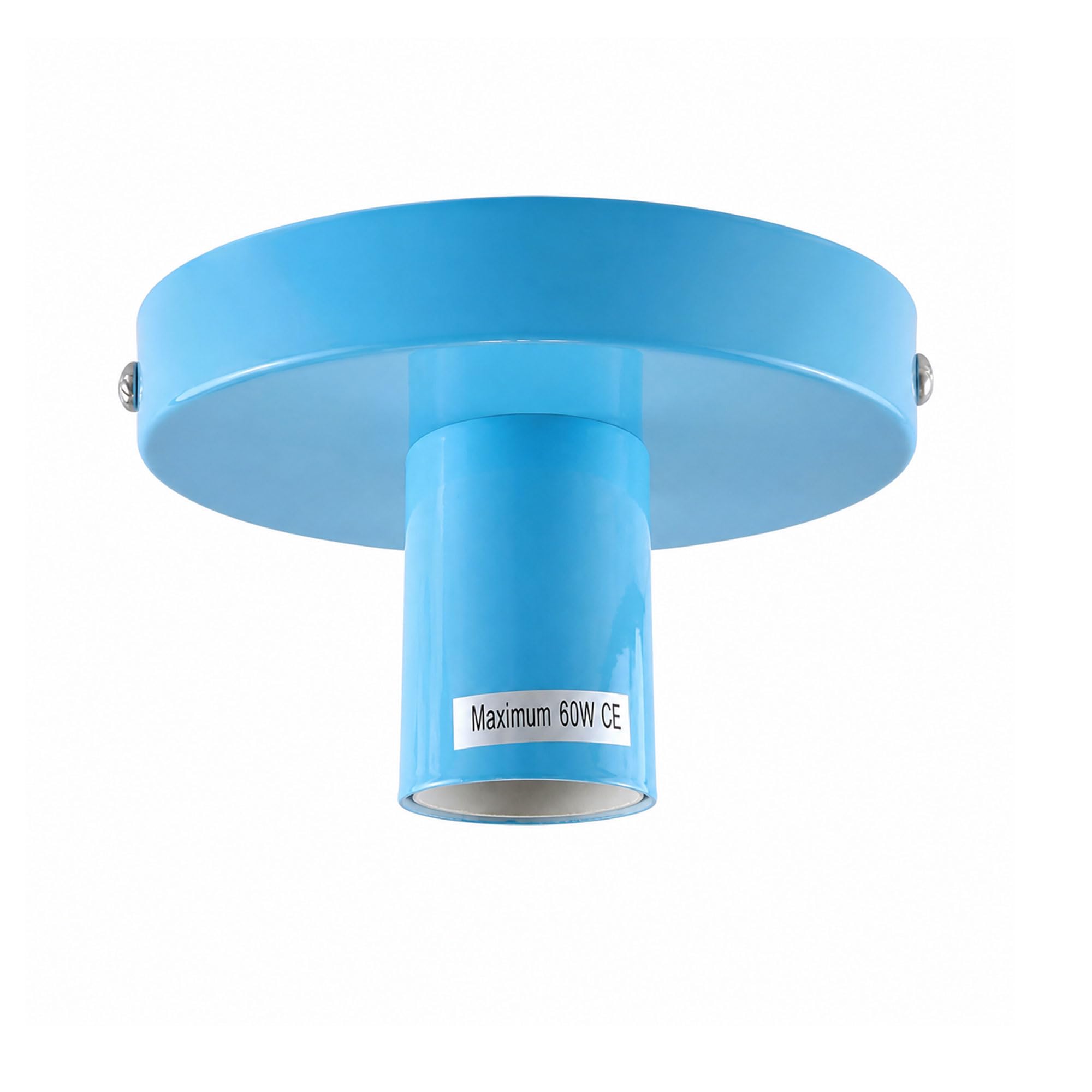 Dc Voltage Blue Industrial-Semi Flush Mount Light Fitting Easy Fit E27 Metal Ceiling Light Fitting Living Room Kitchen Dining Room