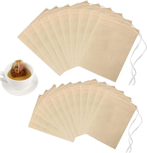 200 bolsas de té de hojas sueltas, bolsas de filtro de té desechables con cordón, bolsas de té sin blanquear para té y café sueltos (3.54 x 2.75