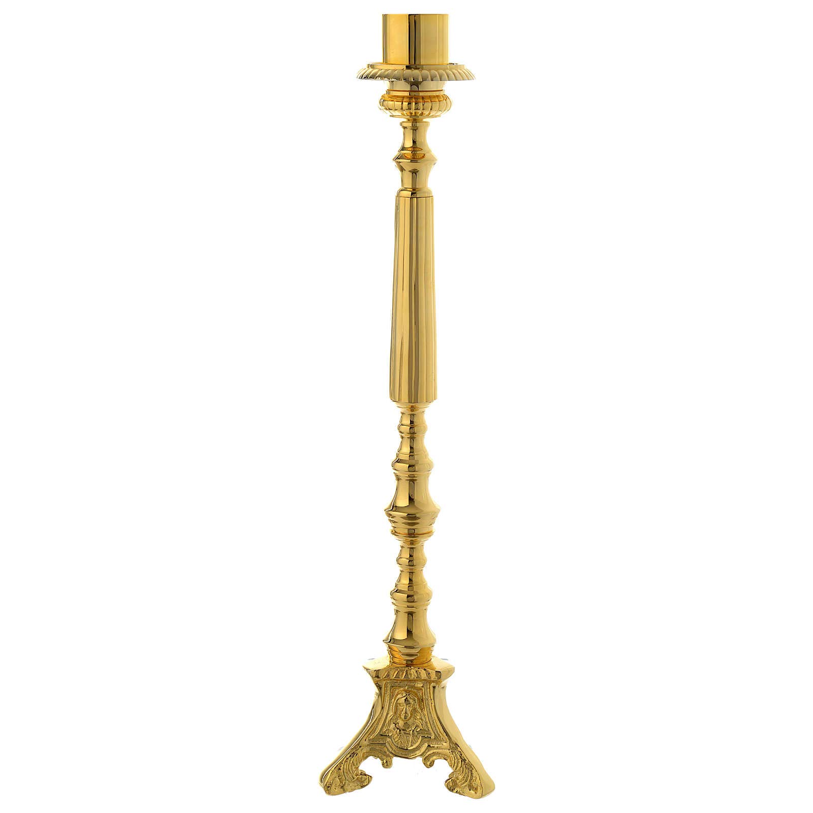 Candle Holder 50 cm Simple in Gold Brass