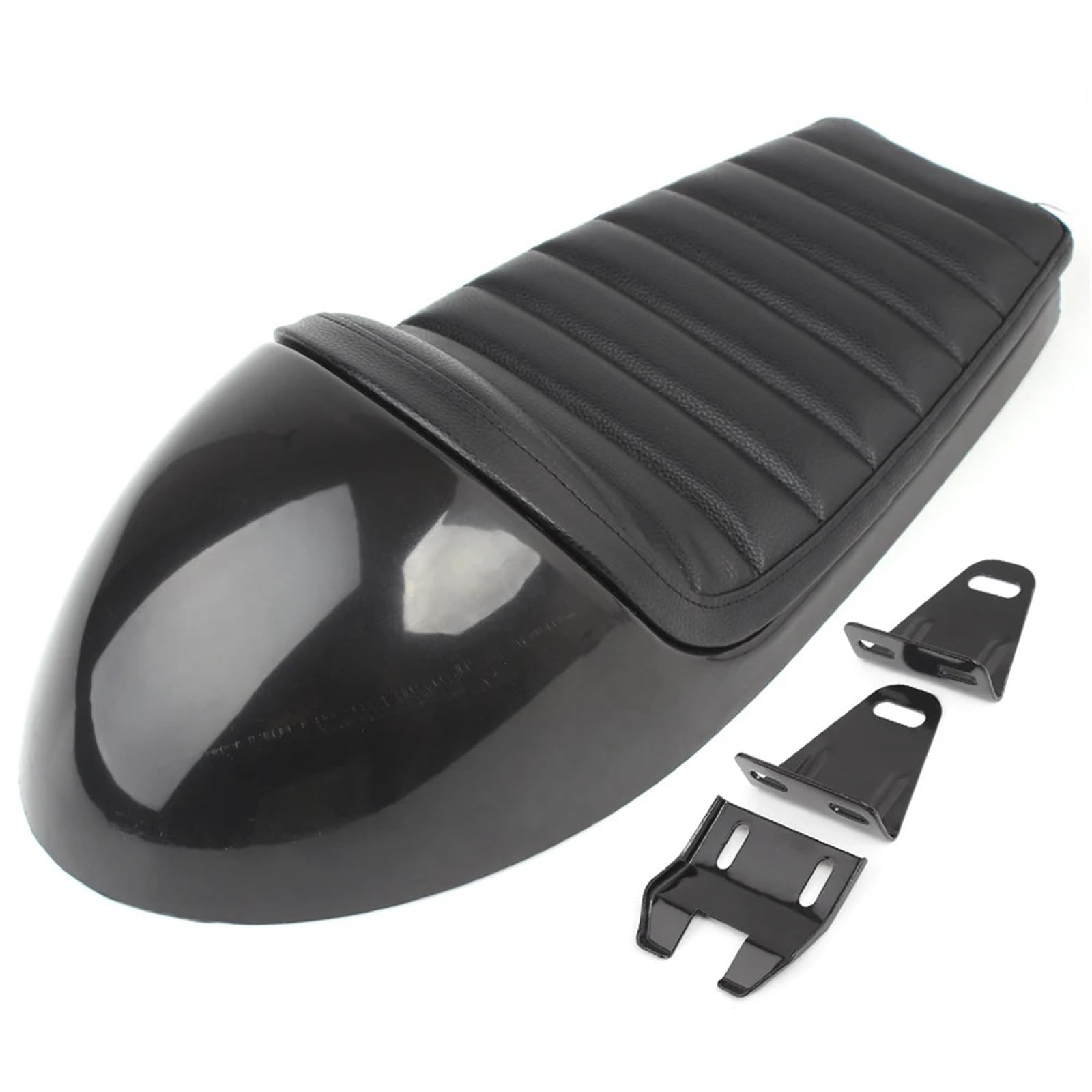 Selle Rétro Moto Anti Mal de Dos Coussin Pan Base Noir