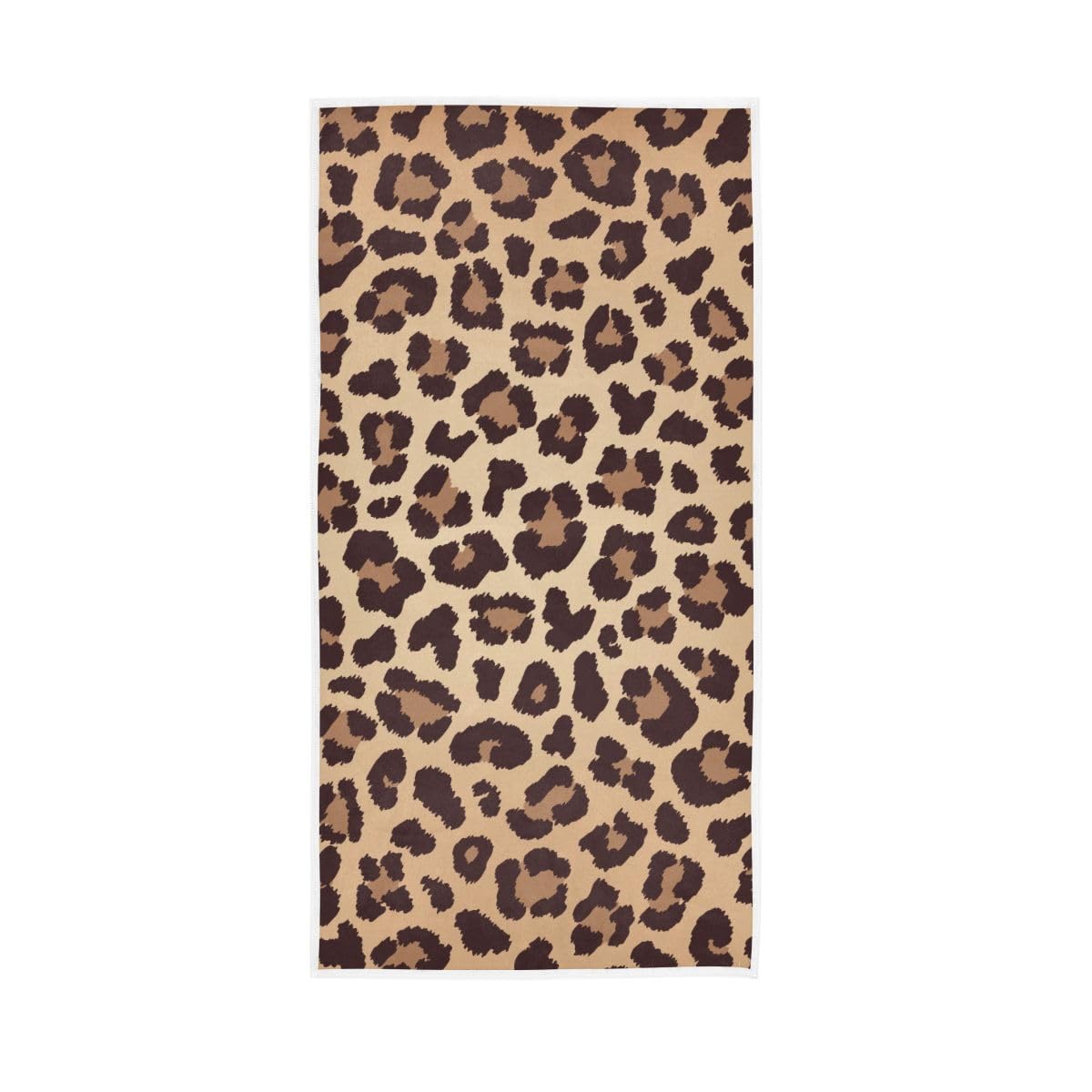 LSRCPD Leopard Beige Brown Texture Hand Towels, Decorative Hand Towels for Bathroom 15 x 30 Inches