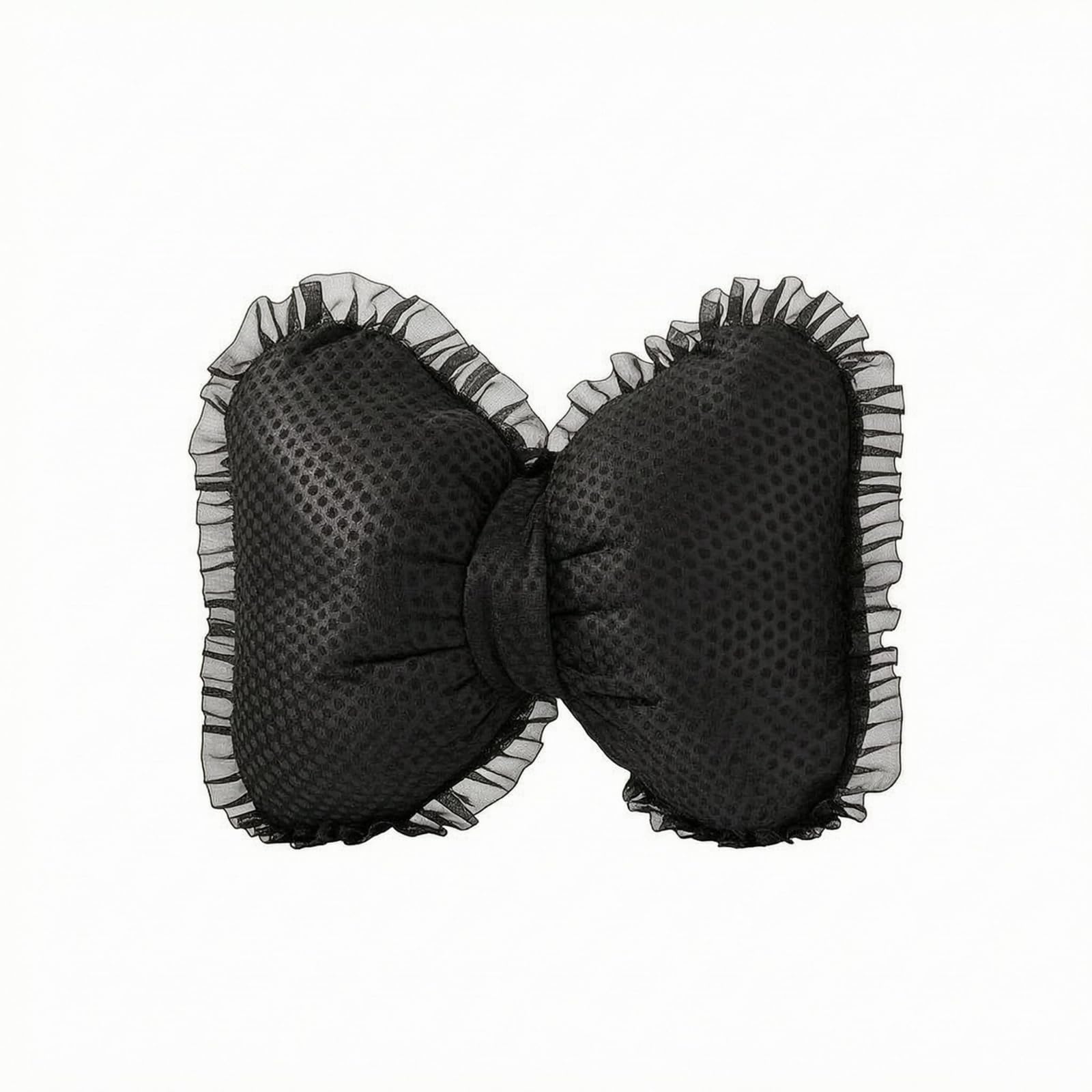 Translucent Trim Bow Shaped Throw Pillow Dotted Bow Pillow Soft Padded Home Decor Large for Sofa, Bedroom, Window Seat, Lounging, Black | Decorative Nursery Pillows | Nursery Bedding-image-45