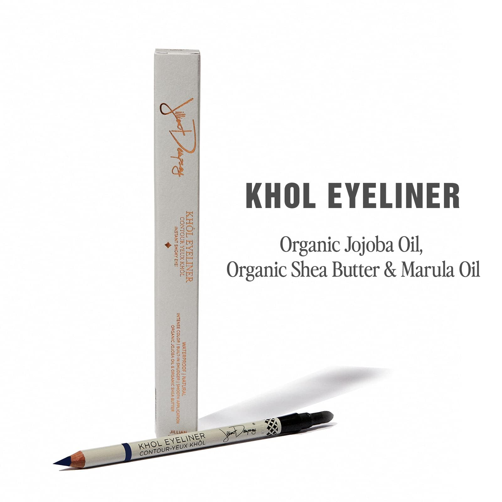 Jillian Dempsey Natural Khôl Eyeliner - Lápiz delineador de ojos impermeable sin crueldad animal con difuminador integrado