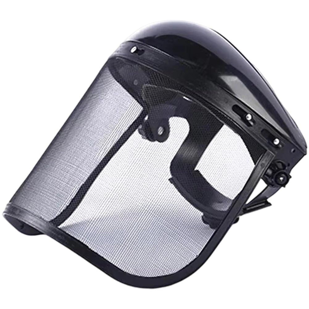 Uzztfa Black Safety Face Shield Safety Helmet With Visor Chainsaw Helmet Strimmer Face Guard Face Protection Shield Forestry Hat For Gardening Logging