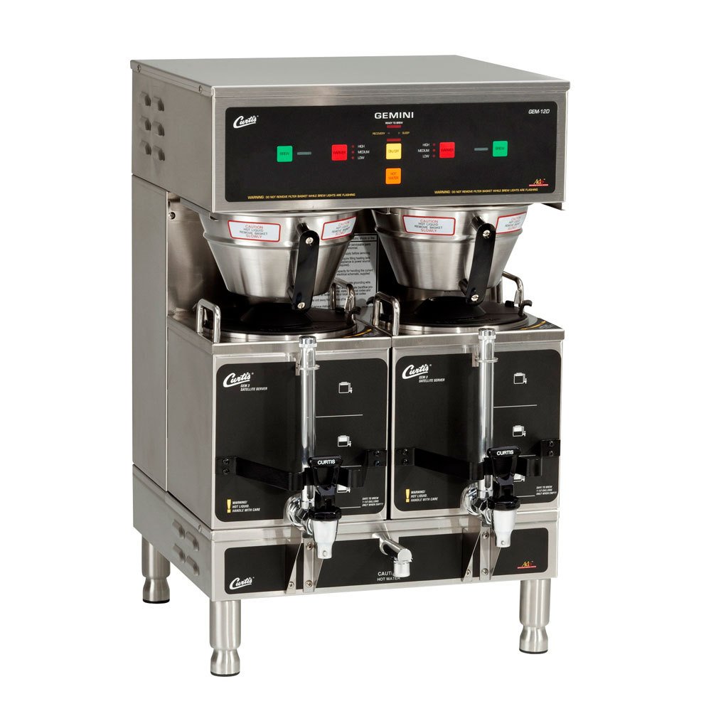 Wilbur Curtis Gemini Twin Coffee Brewer, ADS Digital, 1.5 Gal. - Commercial Coffee Brewer - GEM-12D-10 (Each)