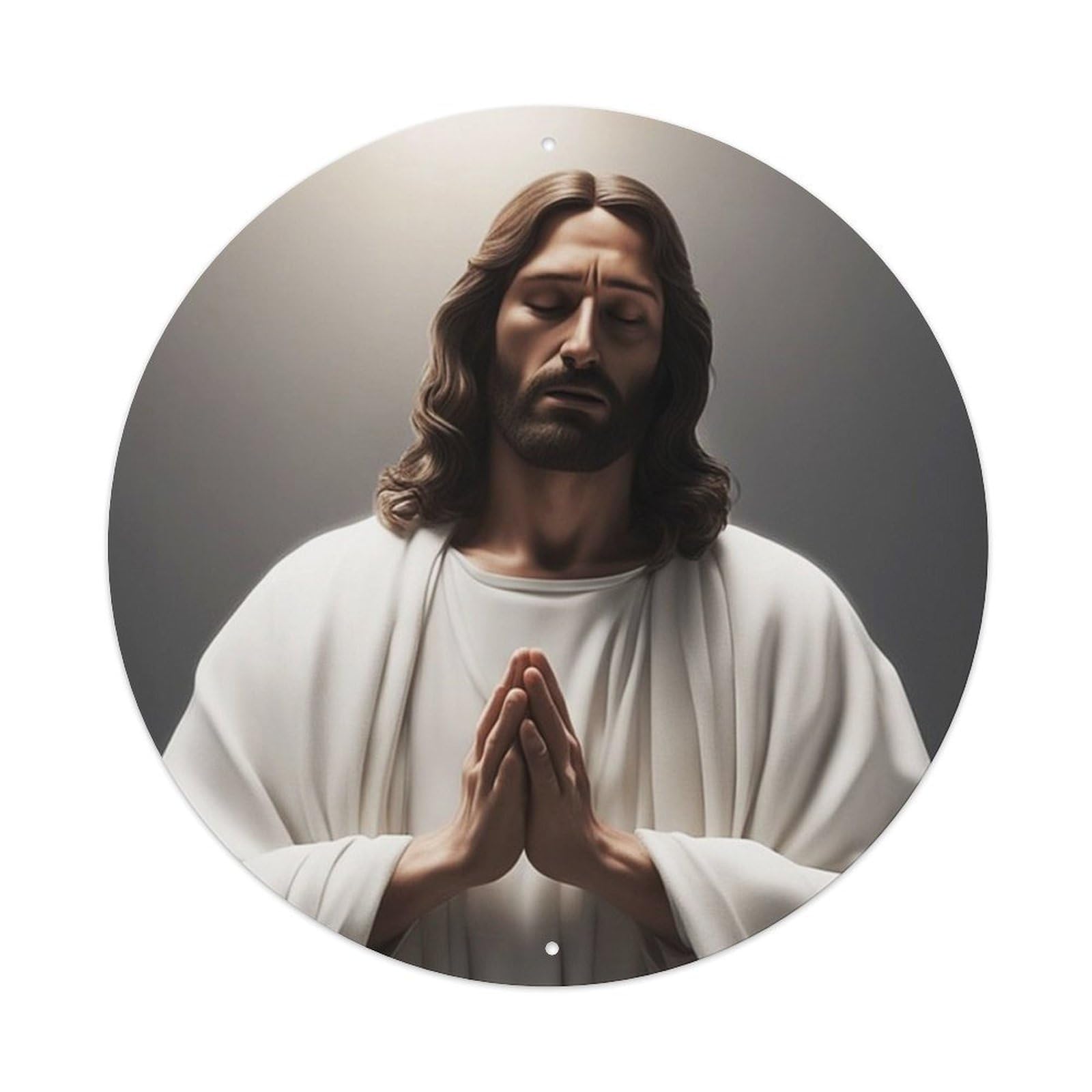 Jesus Is Praying Religious Metal Tin Sign