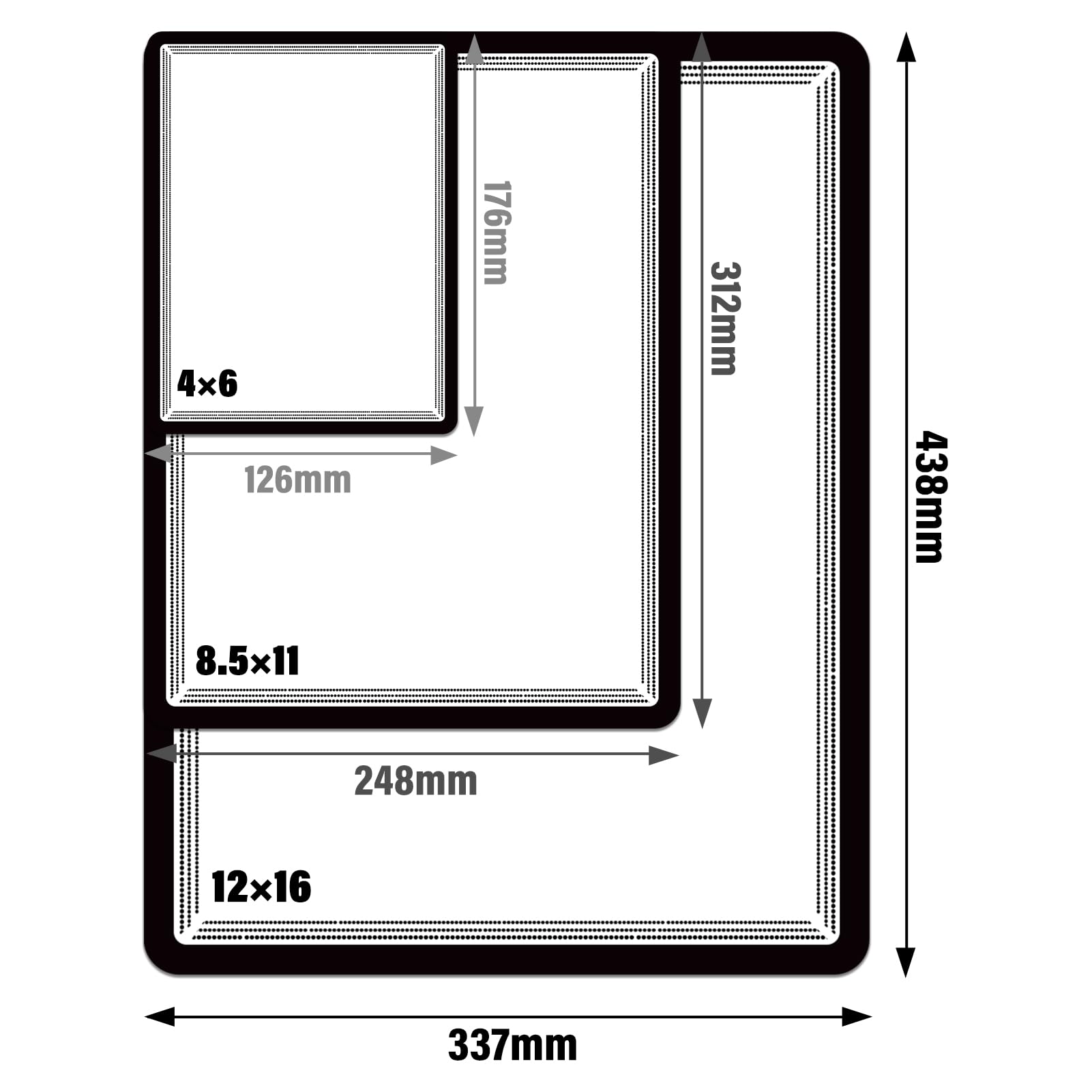 Sticky Frame Black Card Stock Magnetic Sticky Frames 4X6 With No-Residue Adhesive ...