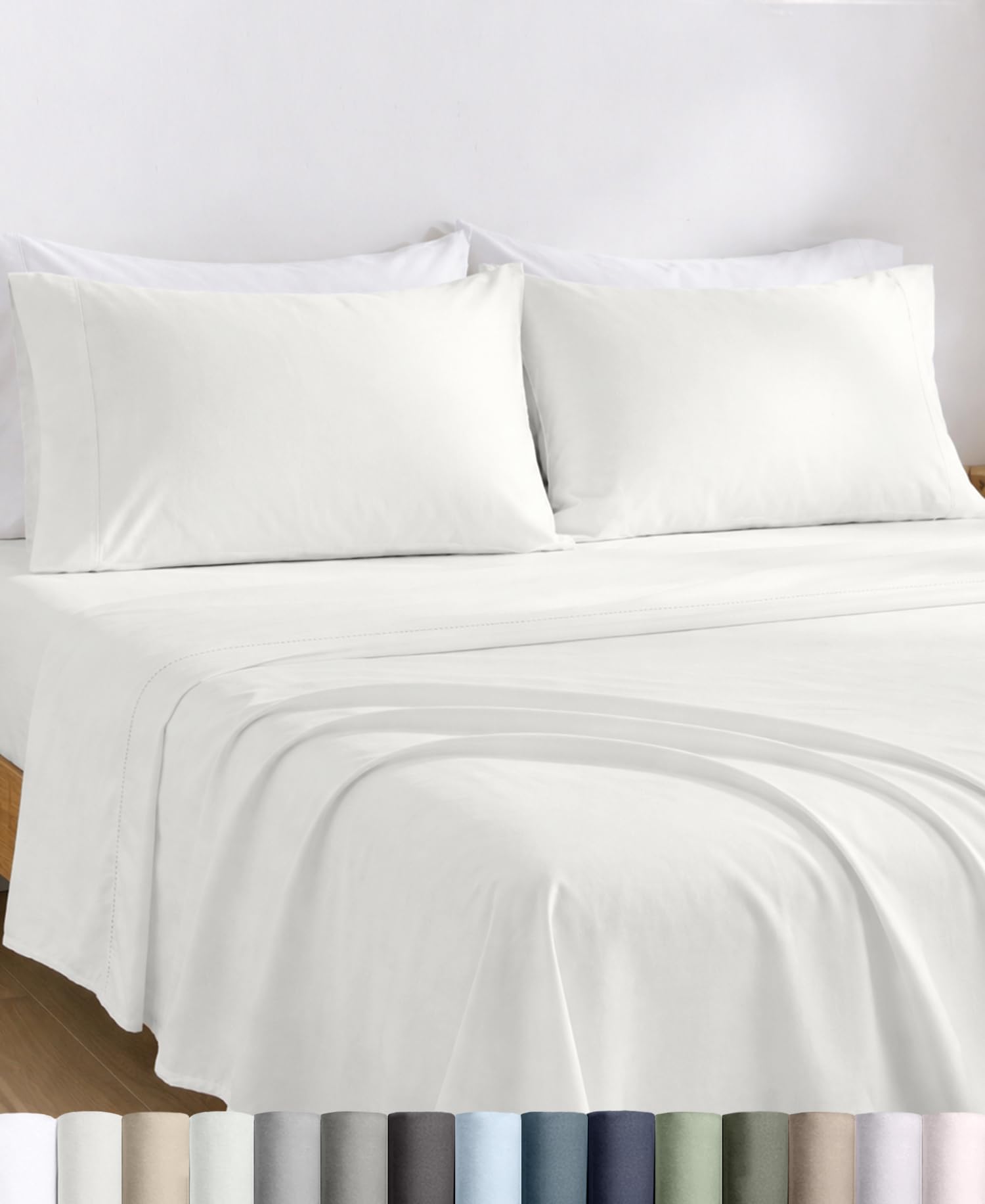 California Design Den Egyptian Cotton Percale Queen Sheet Set