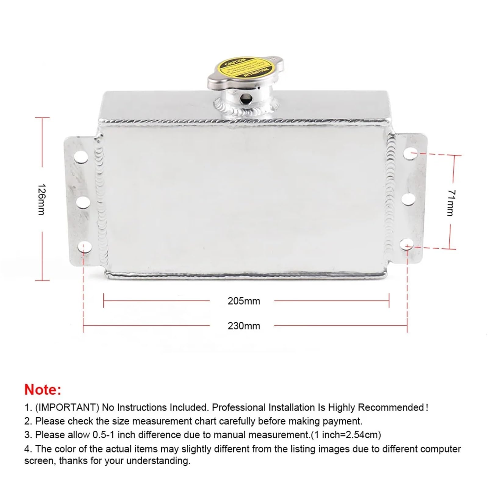 Depósito desbordamiento Tanque De Expansión De Refrigerante Aluminio Universal 1,6 L, Depósito De Desbordamiento Depósito Recogida Aceite Tanque Compensación Combustible Botella Refrigerante(Black)