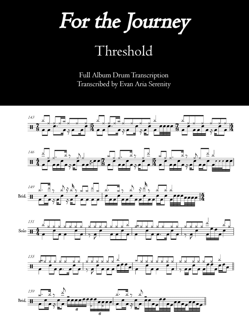 Threshold - For the Journey: Full Album Drum Transcription (JDS Drum Transcription Books)
