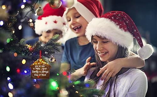 Miniatura 2 de WaaHome Adornos de Navidad familiares 2025, regalos para mamá y mujer, lado a lado o millas separadas, adornos familiares siempre cerca de corazón,
