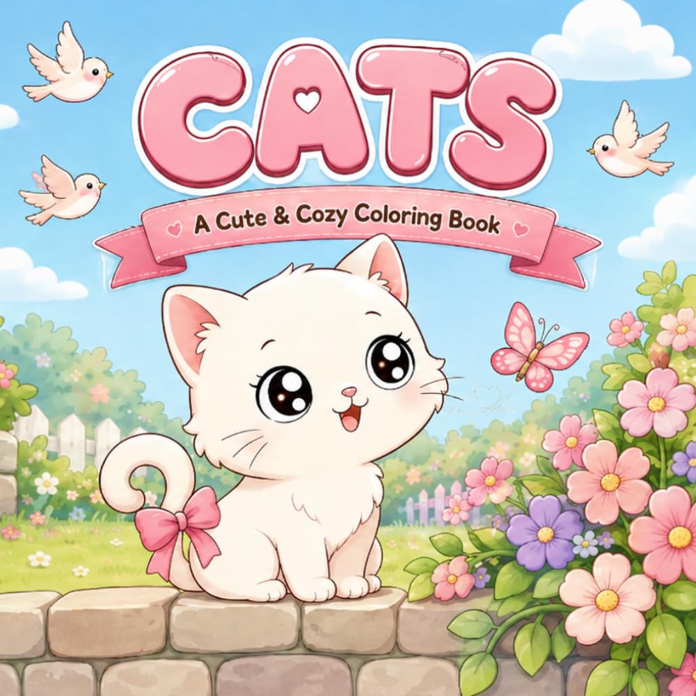 Cats: A Cute & Cozy Coloring Book for Children with Adorable Cat Moments
