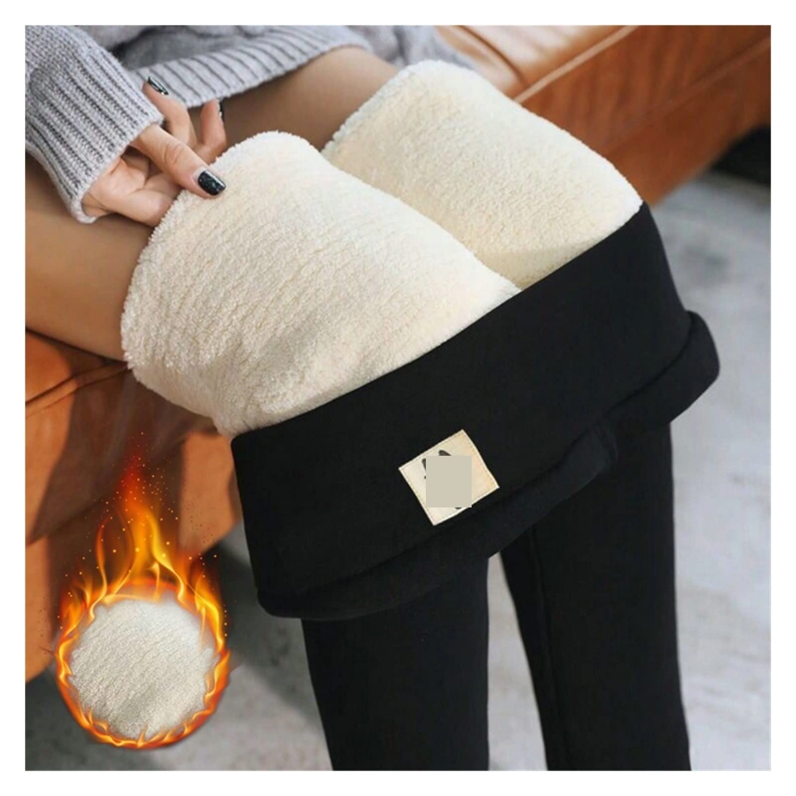 Collants d'hiver pour femme collants en polaire thermique épais effet peau chaussettes en peluche pantalons doublés leggings femmes bas translucides chauds (couleur : StyleC-1, taille : 2XL) (Styleb