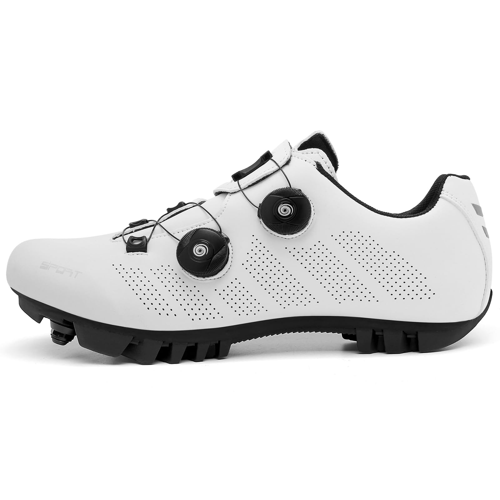 MTB Scarpe da Ciclismo Uomo, Traspirante Scarpe da Mountain Bike per Bici da Strada compatibles avec des Crampons SPD à 2 Boules All'aperto