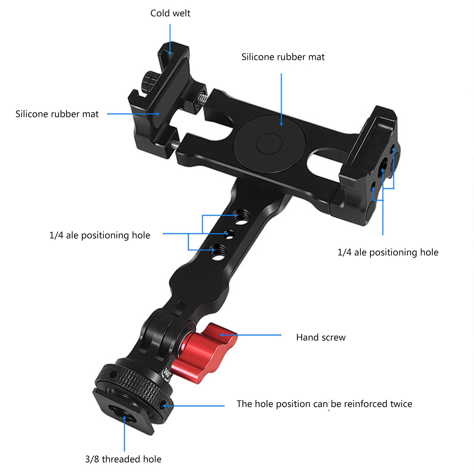 Treppiede magnetico per cellulare, colore nero