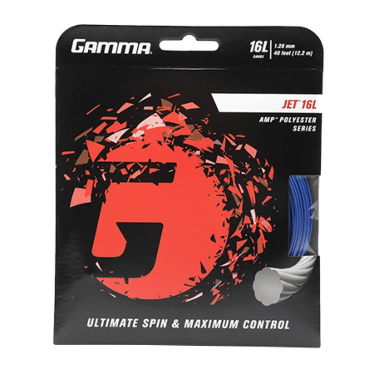 Gamma AMP Jet 17g Lime Green Polyester Tennis Racquet String (4 Sets)