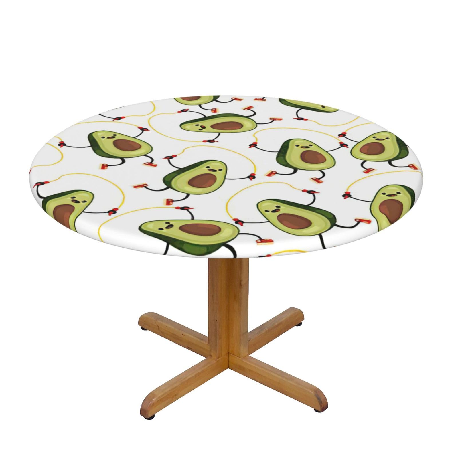 Funny Cartoon Avocados Print Wipe Clean Oval Tablecloth Stain-Resistant Dining Table Accessories Table Protector For Home