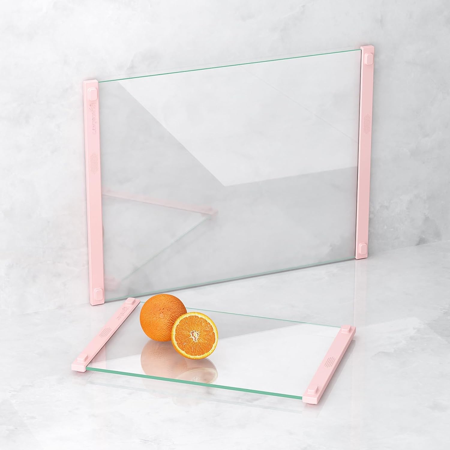 Glass Cutting Board with Silicone Grip, 80% Stronger Shatter Resistance and Slip Resistance,No Scratches/Microplastic-Free,Dishwasher Safe, Non Toxic Cutting Board for Kitchen (Pink-12 * 8″&16 * 12″) Glass Cutting Board with Silicone Grip, 80% Stronger Shatter Resistance and Slip Resistance,No Scratches/Microplastic-Free,Dishwasher Safe, Non Toxic Cutting Board for Kitchen (Pink-12 * 8″&16 * 12″)