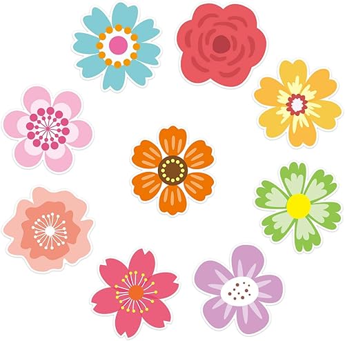 Miniatura 3 de 54 piezas de recortes de flores de verano para tablón de anuncios, recortes de primavera para fiestas, hogar, aula, decoración de regreso a la