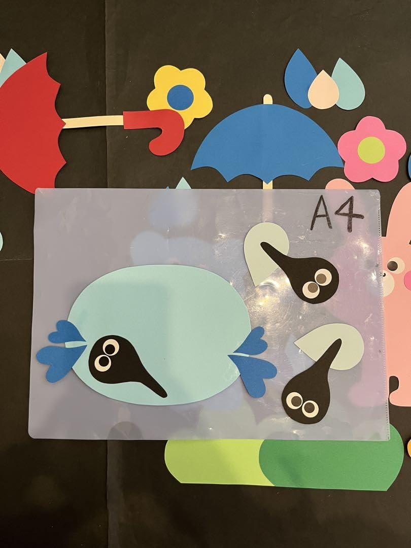 Amazon.co.jp: No.748 6月壁面 壁面飾り 梅雨 かえる 傘