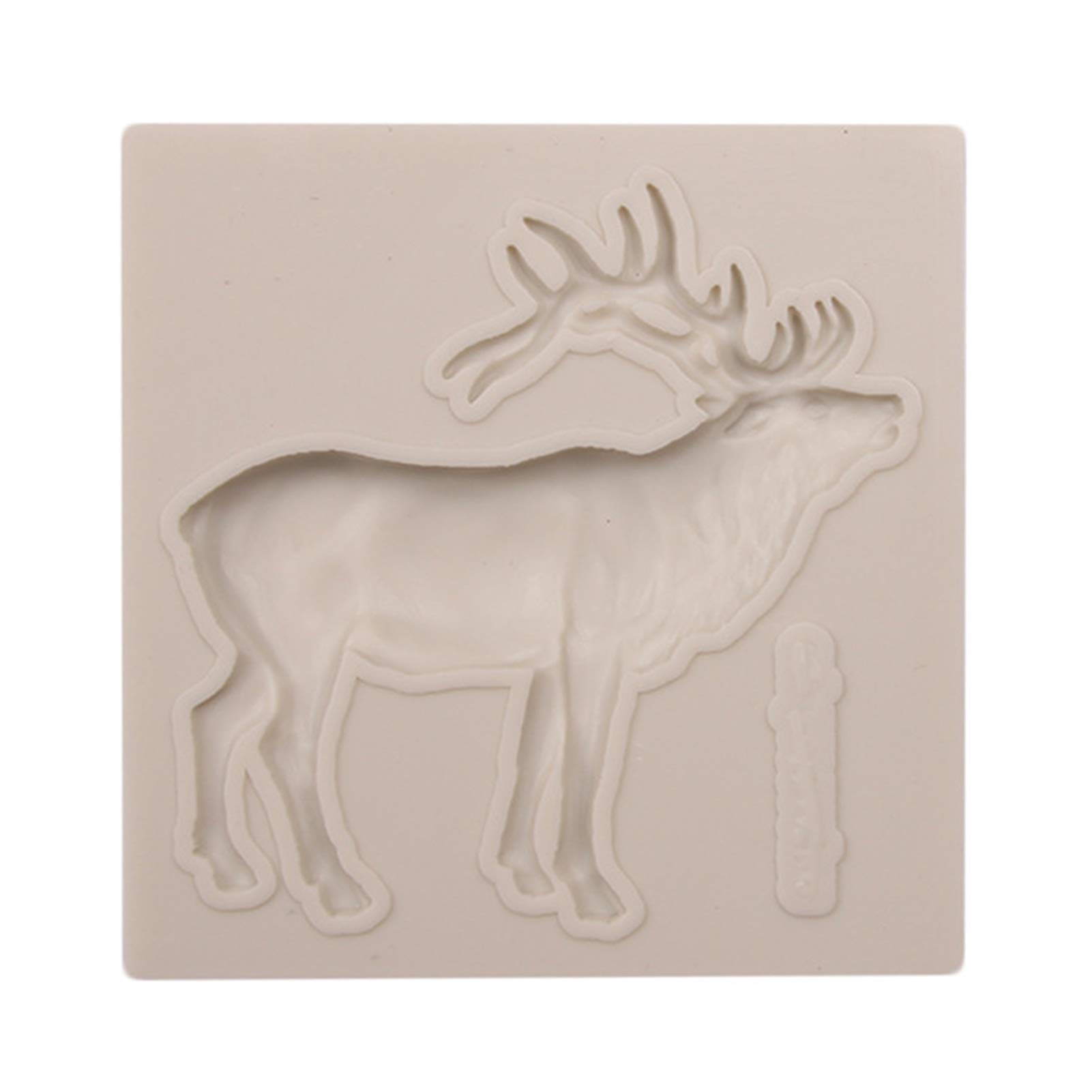 Dubens Grey Deer Silicone Mould, Reindeer Silicone Mould Fondant Chocolate Candy Polymer Christmas Deer Cupcake Topper Sugar Cake Decorations