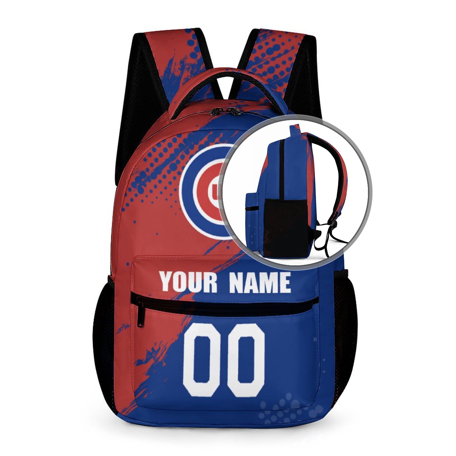 Custom School Backpack High Capacity Student Bag Baseball City Gifts for Kids Backpack Men Women, Add Name & Number