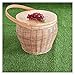 jinrun Cesta de Picnic Cesta de Rota Canasta Bolsa de Almacenamiento Caja de Compras Compras con Mango Mimbre Cesta de Picnic con Tapa extraíble de Madera Cerrar