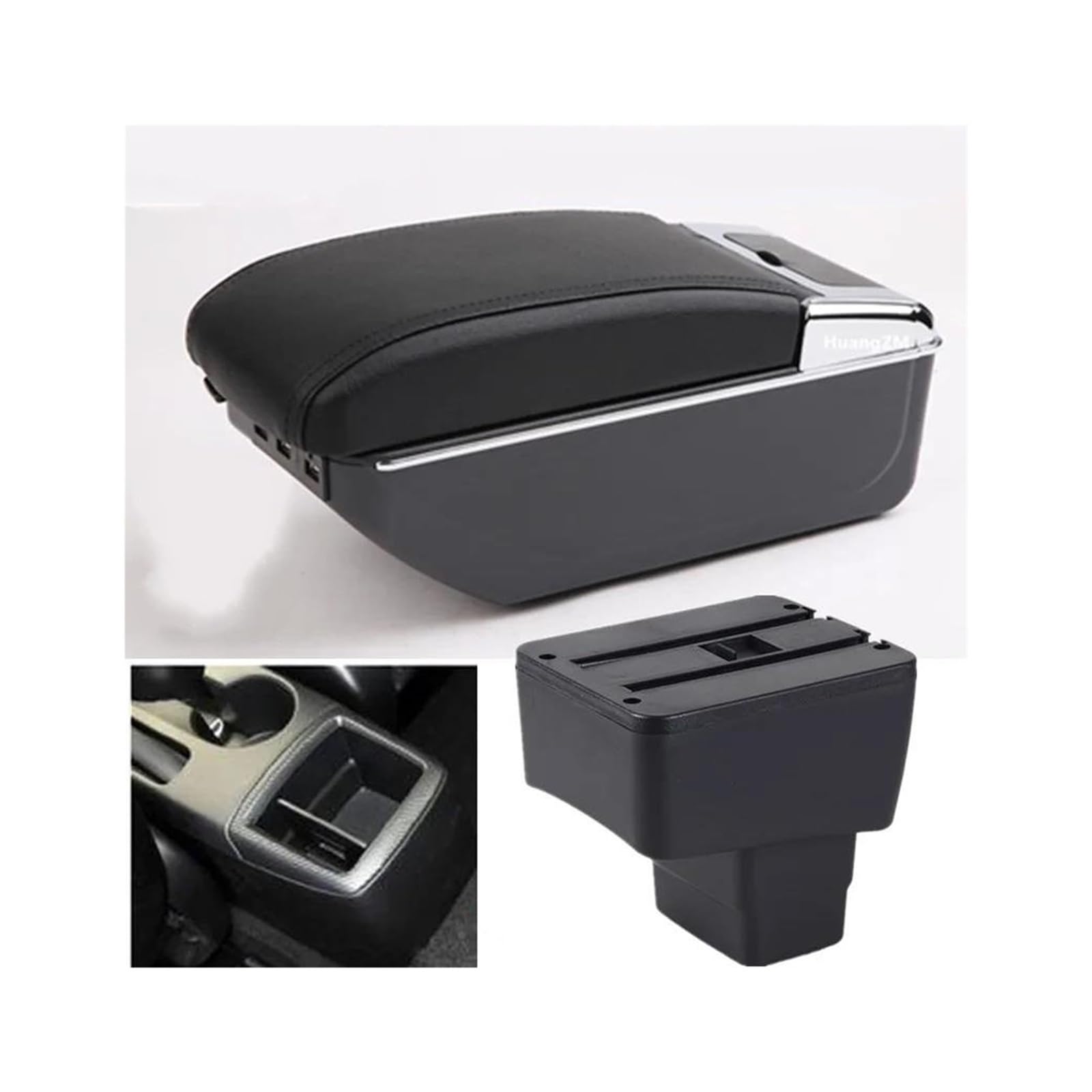 RESPUNEKBAH For Mazda CX-3 For Mazda 2 For Skyactiv Version Cx3 CX-3 2015-2022Car Armrest Storage Box Car Accessories Armrest Box(D2 black line 7USB)