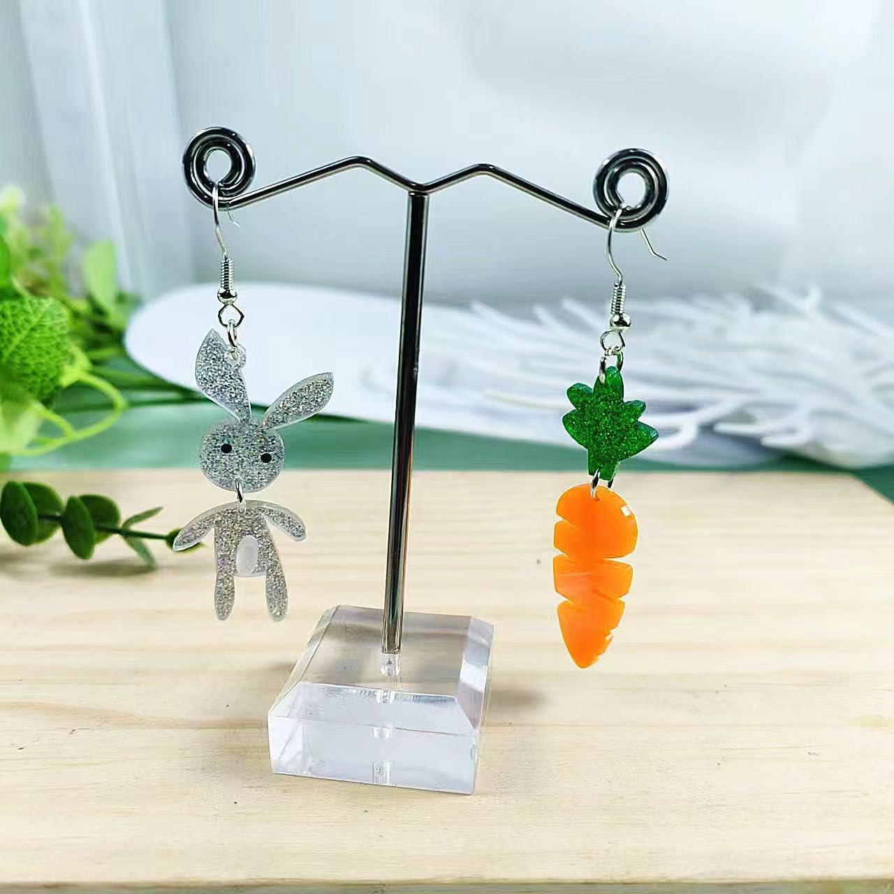 Easter Bunny Egg Dangle Earrings for Women Bunny Drop Earrings Cute Bunny Earrings Egg Earrings for Women - Image 2