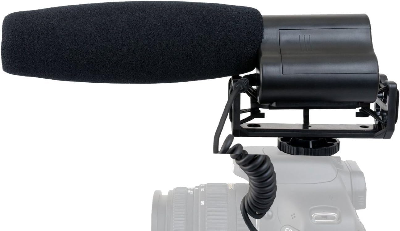 Stereo Microphone with Windscreen (Shotgun) for Sony FDR-AX33, FDR-AX43 & FDR-AX53