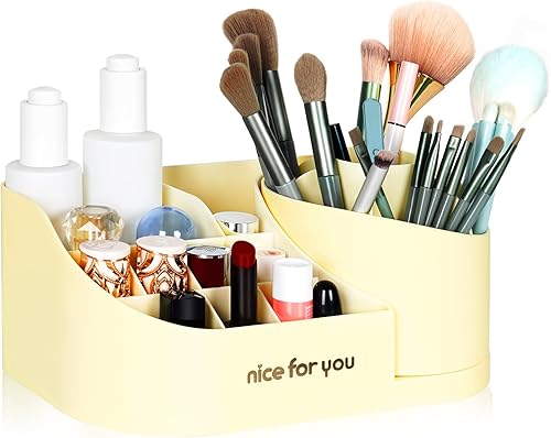 Bepuo Organizador de maquillaje giratorio de 360, organizadores de dormitorio y baño, soporte de herramientas de maquillaje de gran capacidad,