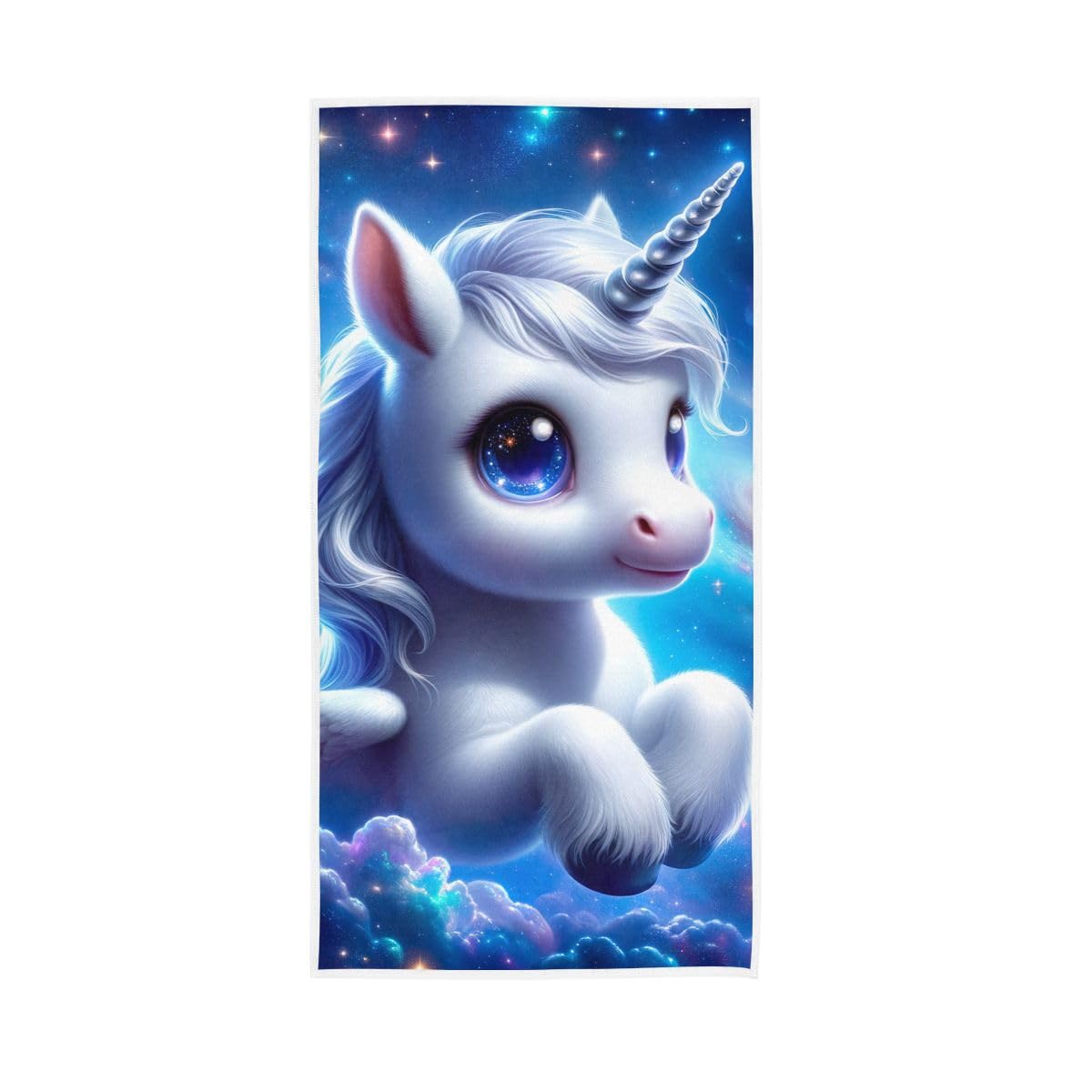 LSRCPD Cute Unicorn in Space Galaxy Hand Towels, Hand Towels for Bathroom 15 x 30 Inches, Spa Towels