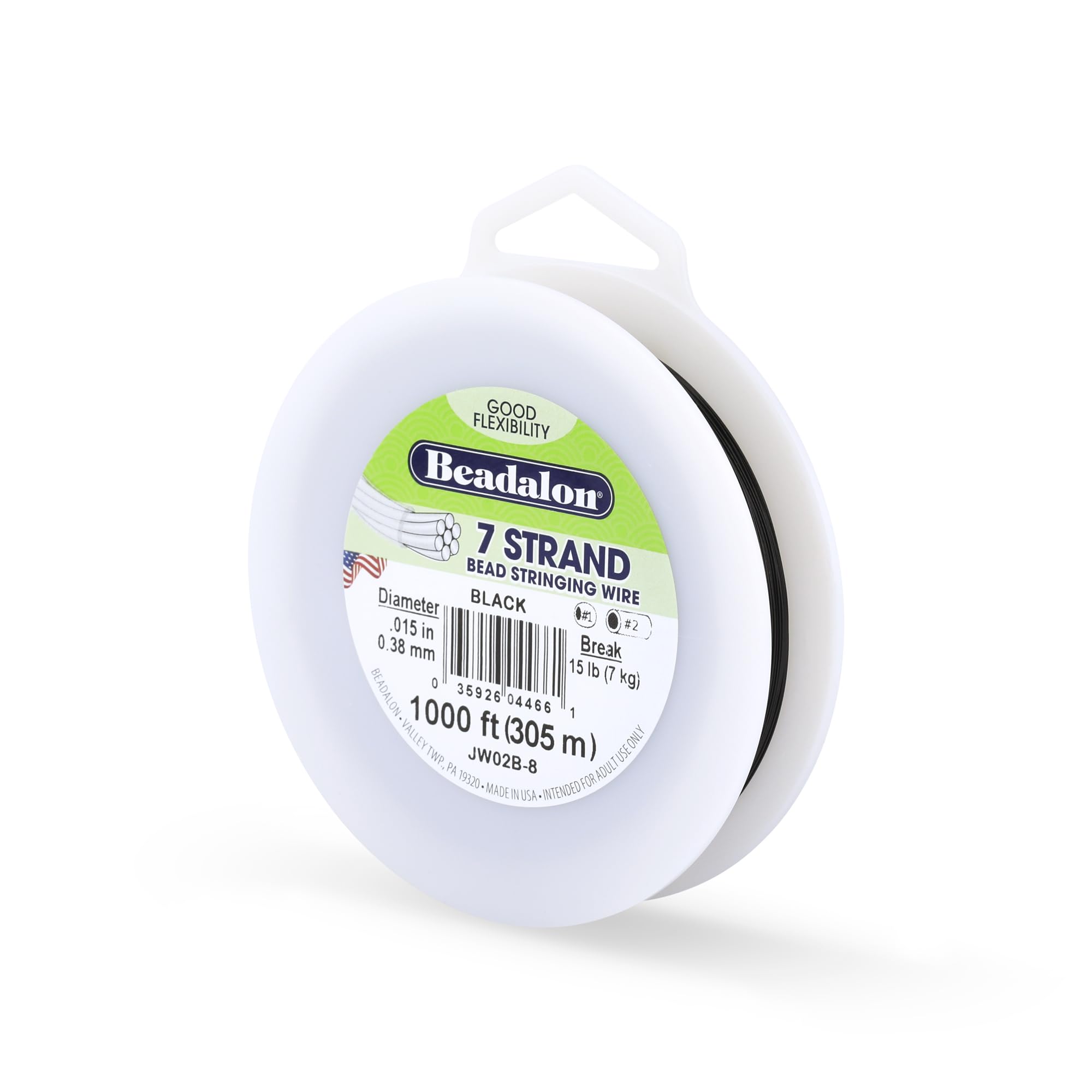 Fil de cordage Beadalon 7-strand fil métallique noir 1000-feet pour perles